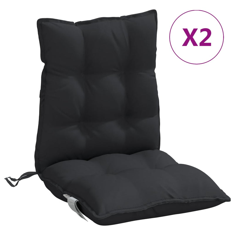 Load image into Gallery viewer, Vidaxl stoelkussens 2 st lage rug oxford stof zwart
