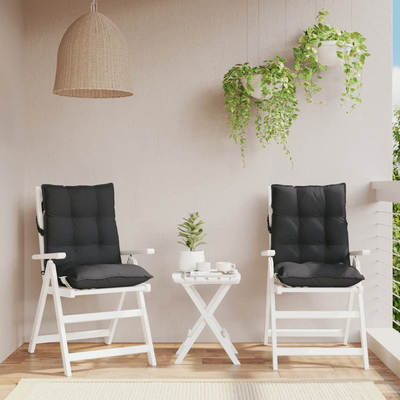 Load image into Gallery viewer, Vidaxl stoelkussens 2 st lage rug oxford stof zwart
