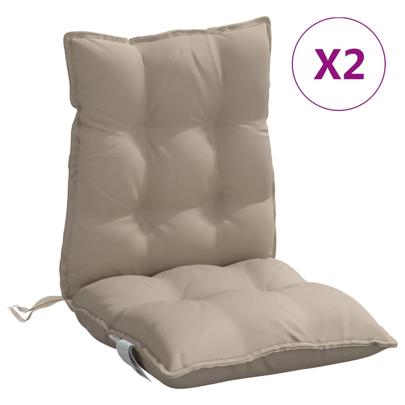Load image into Gallery viewer, Vidaxl stoelkussens 2 st lage rug oxford stof taupe
