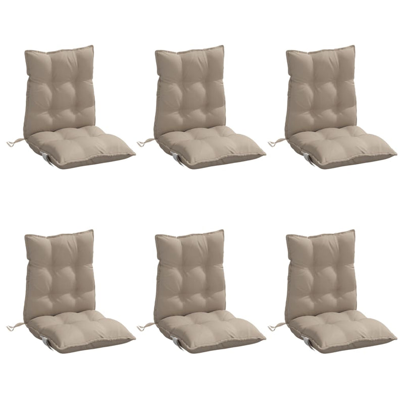 Load image into Gallery viewer, Vidaxl stoelkussens 6 st lage rug oxford stof taupe
