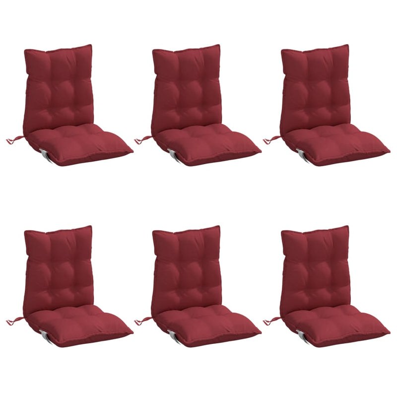 Load image into Gallery viewer, Vidaxl stoelkussens 6 st lage rug oxford stof wijnrood
