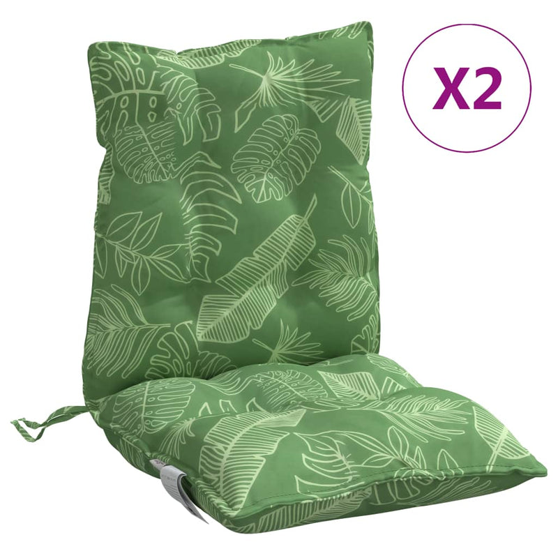 Afbeelding laden in galerijviewer, Vidaxl stoelkussens 2 st lage rug bladpatroon oxford stof
