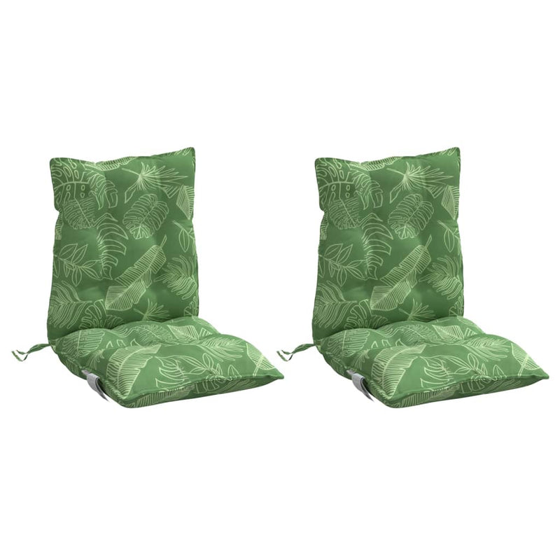 Afbeelding laden in galerijviewer, Vidaxl stoelkussens 2 st lage rug bladpatroon oxford stof
