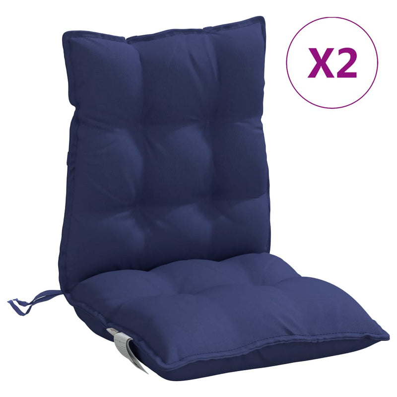 Load image into Gallery viewer, Vidaxl stoelkussens 2 st lage rug oxford stof marineblauw
