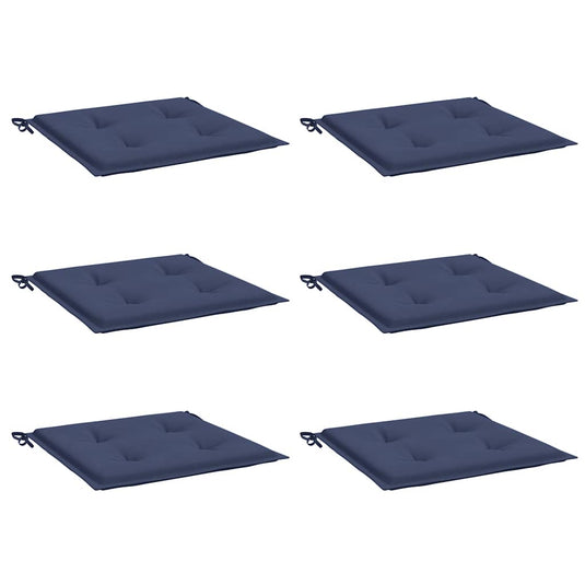 Vidaxl palletkussens 6 st 40x40x4 cm oxford stof marineblauw