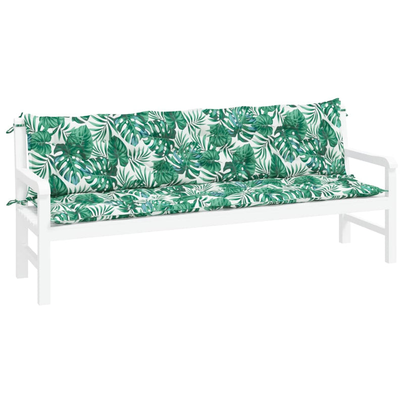 Load image into Gallery viewer, Vidaxl tuinbankkussens 2 st bladpatroon 200x50x7 cm oxford stof
