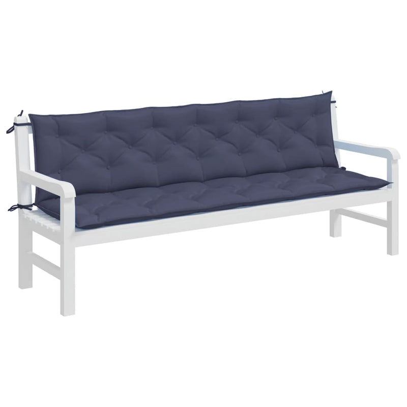 Load image into Gallery viewer, Vidaxl tuinbankkussens 2 st 200x50x7 cm oxford stof marineblauw

