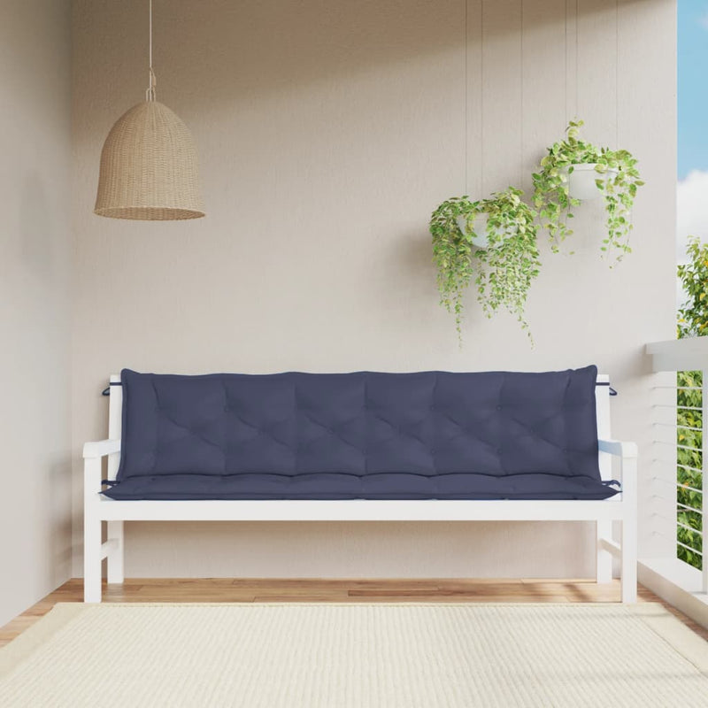 Load image into Gallery viewer, Vidaxl tuinbankkussens 2 st 200x50x7 cm oxford stof marineblauw
