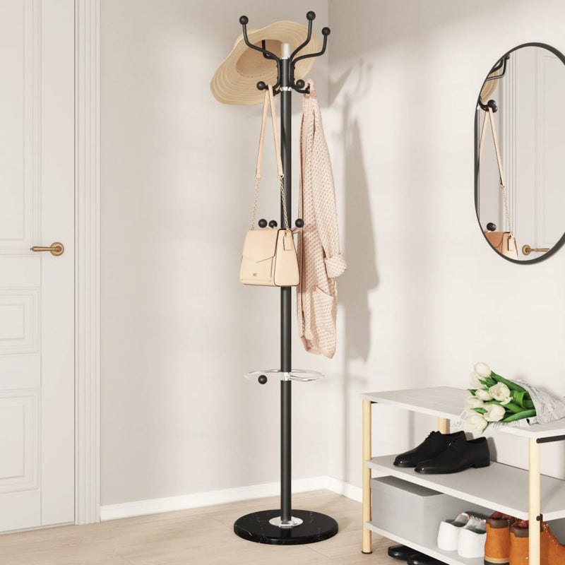 Load image into Gallery viewer, Vidaxl kapstok met parapluhouder 180 cm gepoedercoat ijzer zwart
