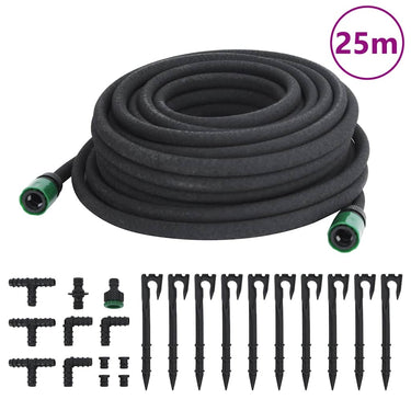 Vidaxl druppelslang 0,6'' 25 m rubber zwart