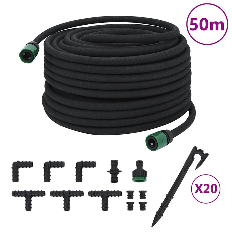 Load image into Gallery viewer, Vidaxl druppelslang 0,6'' 50 m rubber zwart
