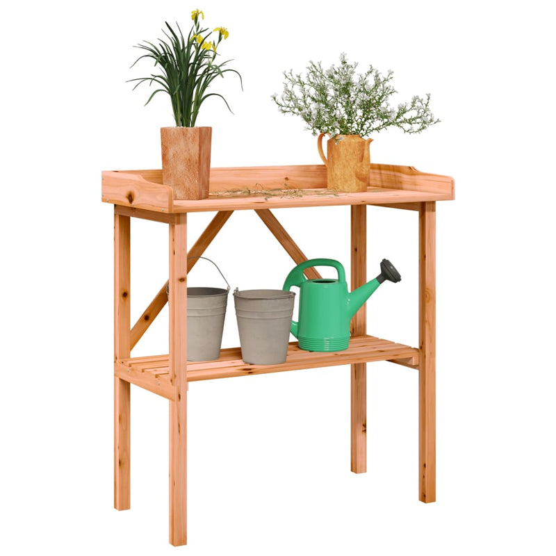 Load image into Gallery viewer, Vidaxl plantentafel met schap 78x38x82,5 cm vurenhout bruin
