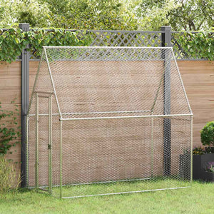 Vidaxl kippenhok 200x100x190 cm gegalvaniseerd staal zilverkleurig
