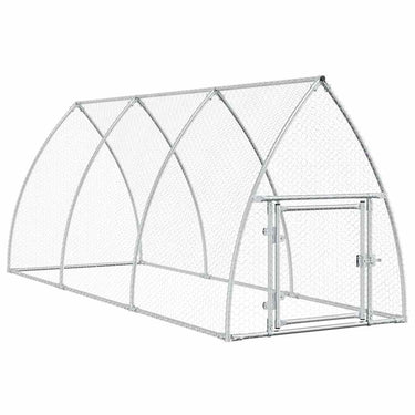 Vidaxl kippenhok 300x105x120 cm gegalvaniseerd staal zilverkleurig