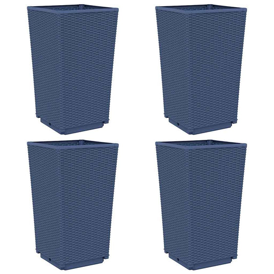 Vidaxl plantenbakken 4 st 32,5x32,5x57 cm polypropeen blauwgrijs