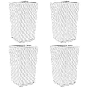 Vidaxl plantenbakken 4 st 32,5x32,5x57 cm polypropeen wit