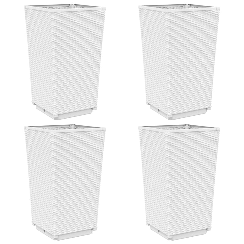 Load image into Gallery viewer, Vidaxl plantenbakken 4 st 32,5x32,5x57 cm polypropeen wit
