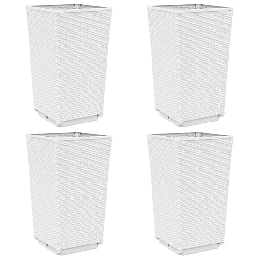 Vidaxl plantenbakken 4 st 32,5x32,5x57 cm polypropeen wit