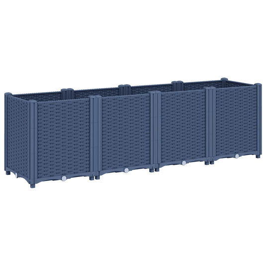 Vidaxl plantenbak 160x40x53 cm polypropeen blauwgrijs