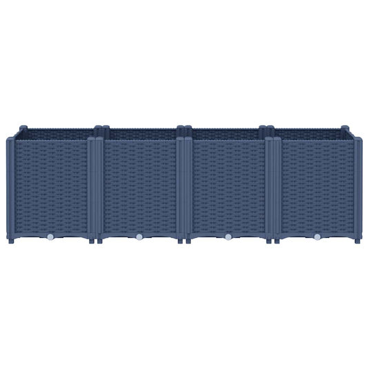 Vidaxl plantenbak 160x40x53 cm polypropeen blauwgrijs