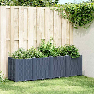 Vidaxl plantenbak 160x40x53 cm polypropeen blauwgrijs