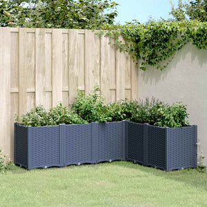 Vidaxl plantenbak 160x120x53 cm polypropeen blauwgrijs