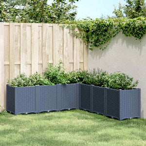 Vidaxl plantenbak 160x160x53 cm polypropeen blauwgrijs