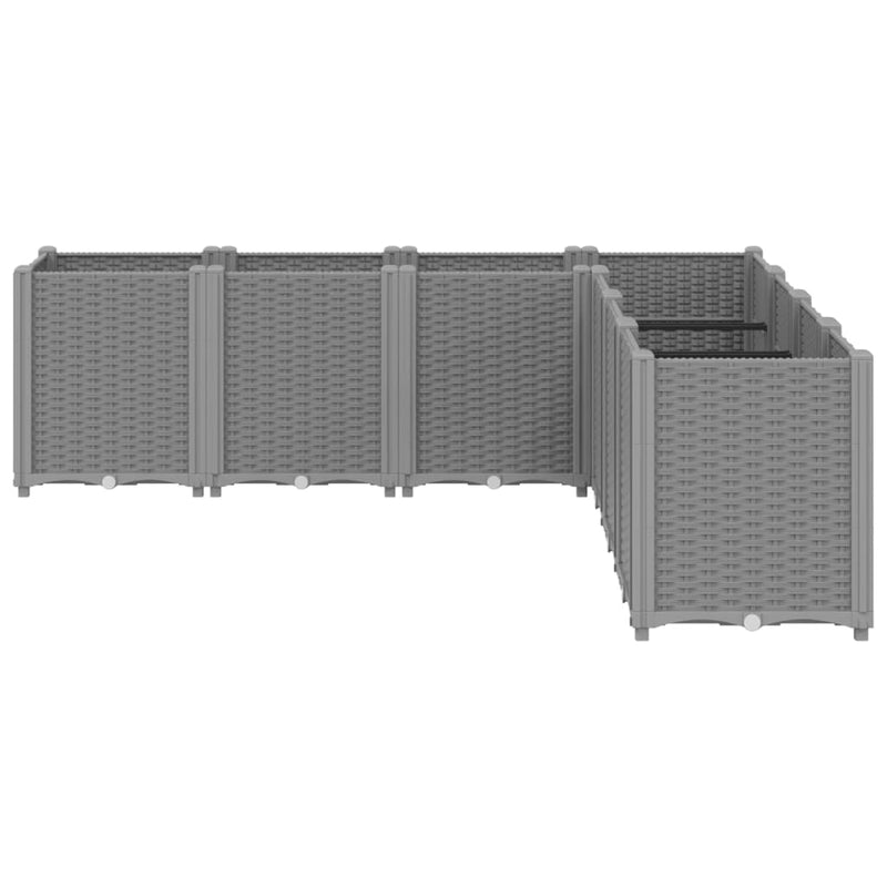 Load image into Gallery viewer, Vidaxl plantenbak 160x160x53 cm polypropeen lichtgrijs
