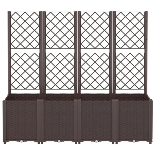 Vidaxl plantenbak met latwerk 160x40x140 cm polypropeen bruin