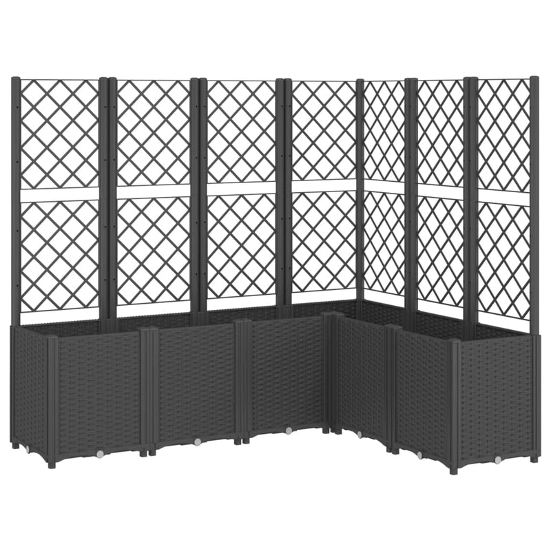 Load image into Gallery viewer, Vidaxl plantenbak met latwerk 160x120x140 cm polypropeen zwart
