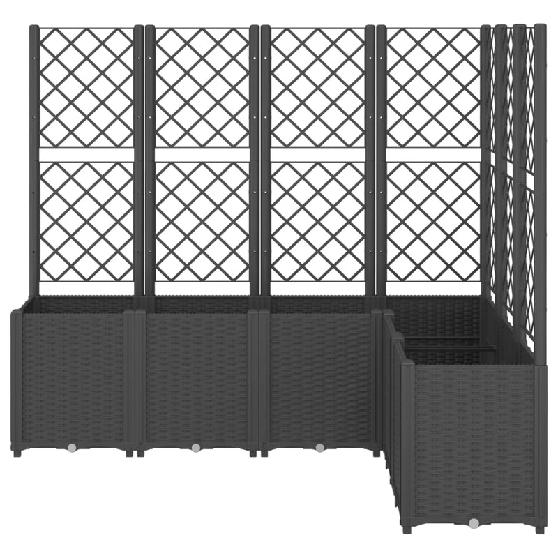 Load image into Gallery viewer, Vidaxl plantenbak met latwerk 160x120x140 cm polypropeen zwart
