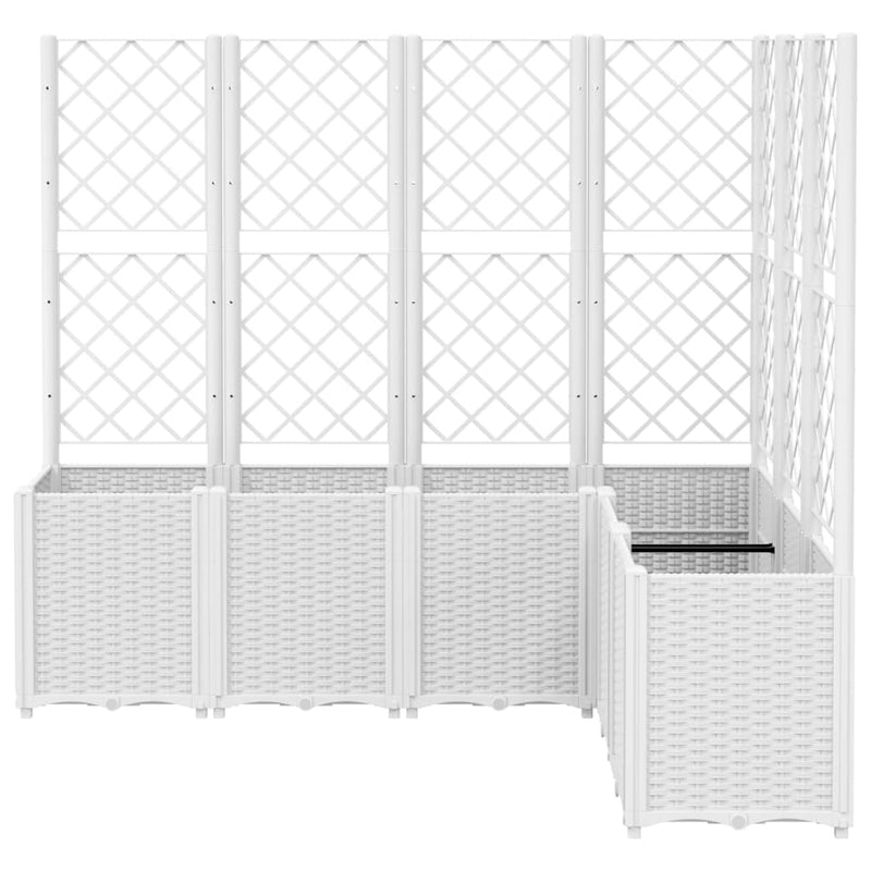 Load image into Gallery viewer, Vidaxl plantenbak met latwerk 160x120x140 cm polypropeen wit

