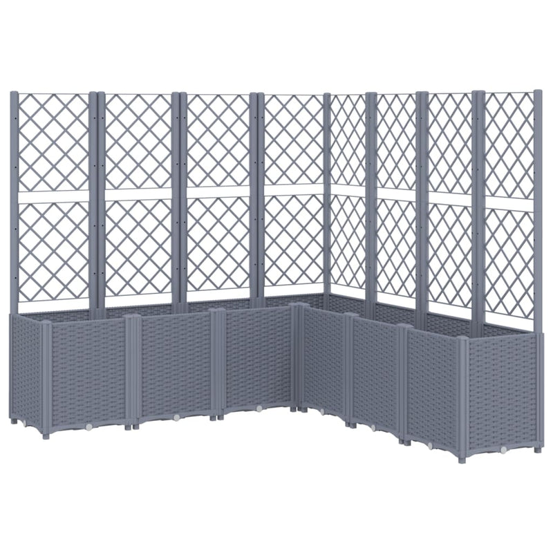 Load image into Gallery viewer, VidaXL Plantenbak met latwerk 160x160x140 cm polypropeen grijs
