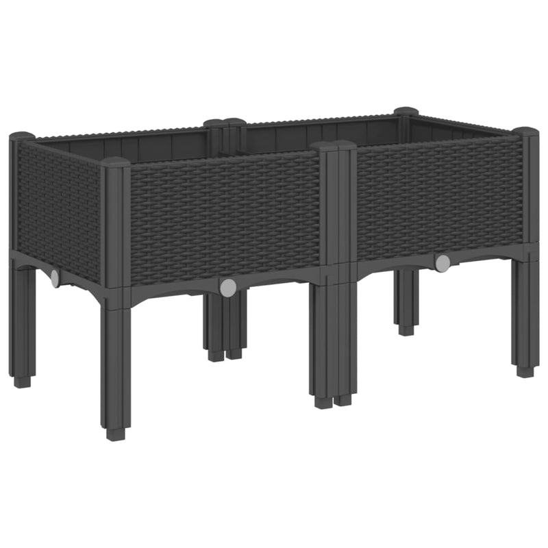 Load image into Gallery viewer, Vidaxl plantenbak met poten 80x40x42 cm polypropeen zwart

