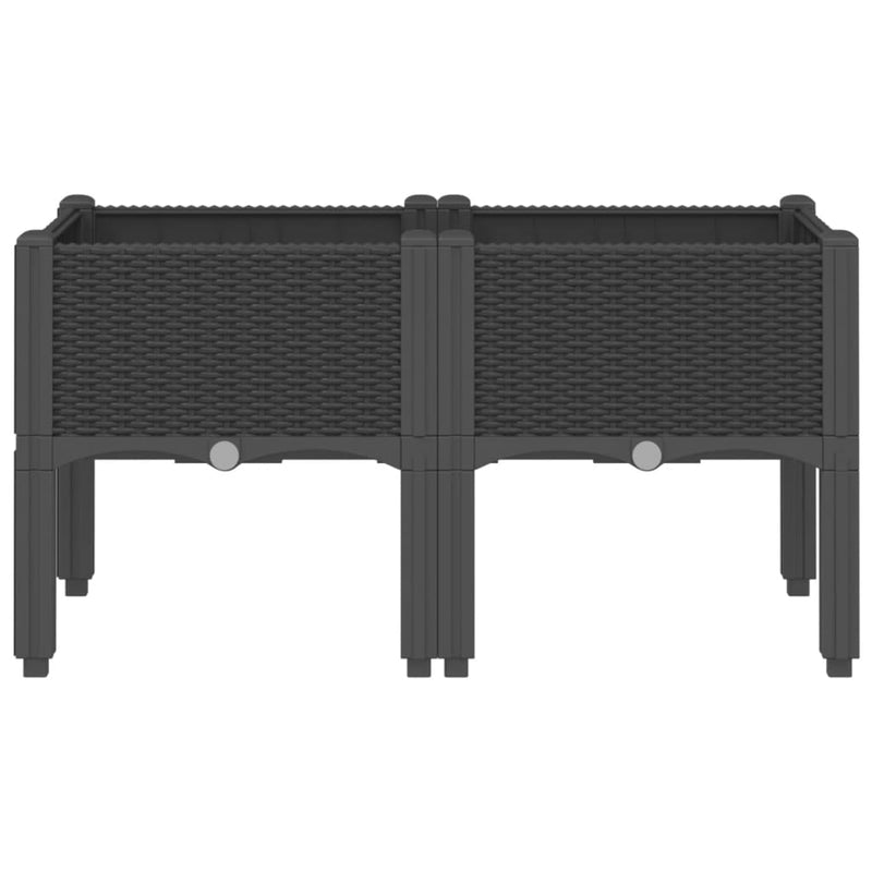 Load image into Gallery viewer, Vidaxl plantenbak met poten 80x40x42 cm polypropeen zwart

