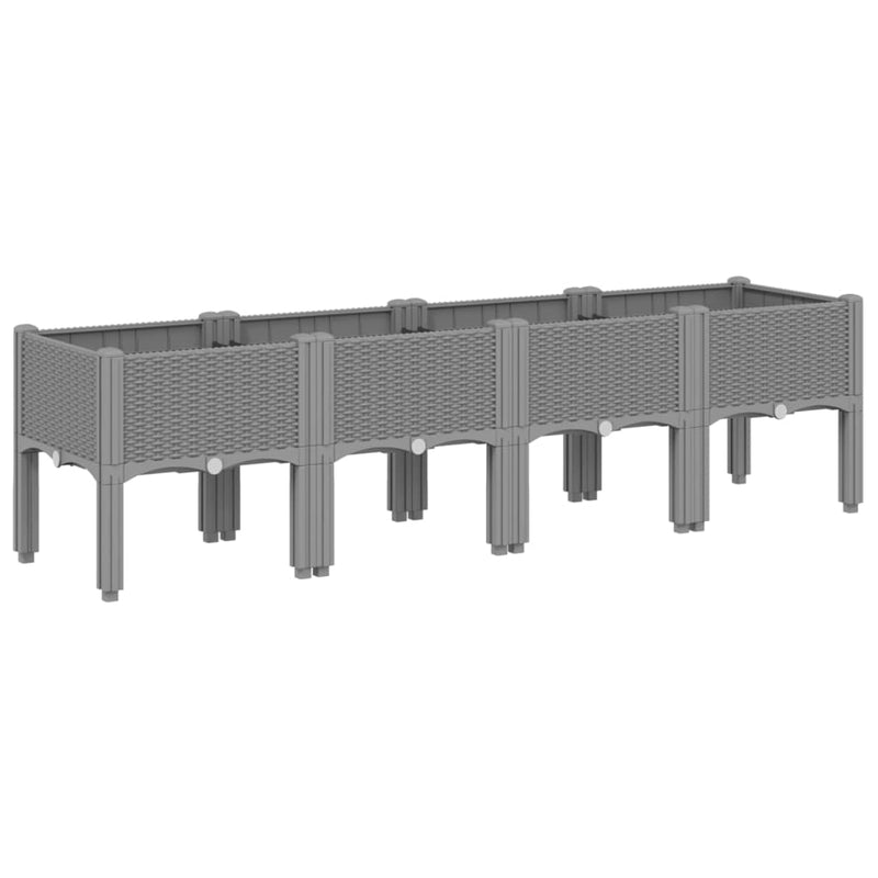 Load image into Gallery viewer, Vidaxl plantenbak met poten 160x40x42 cm polypropeen lichtgrijs
