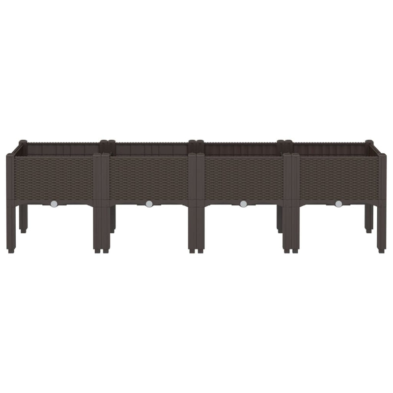 Load image into Gallery viewer, Vidaxl plantenbak met poten 160x40x42 cm polypropeen bruin
