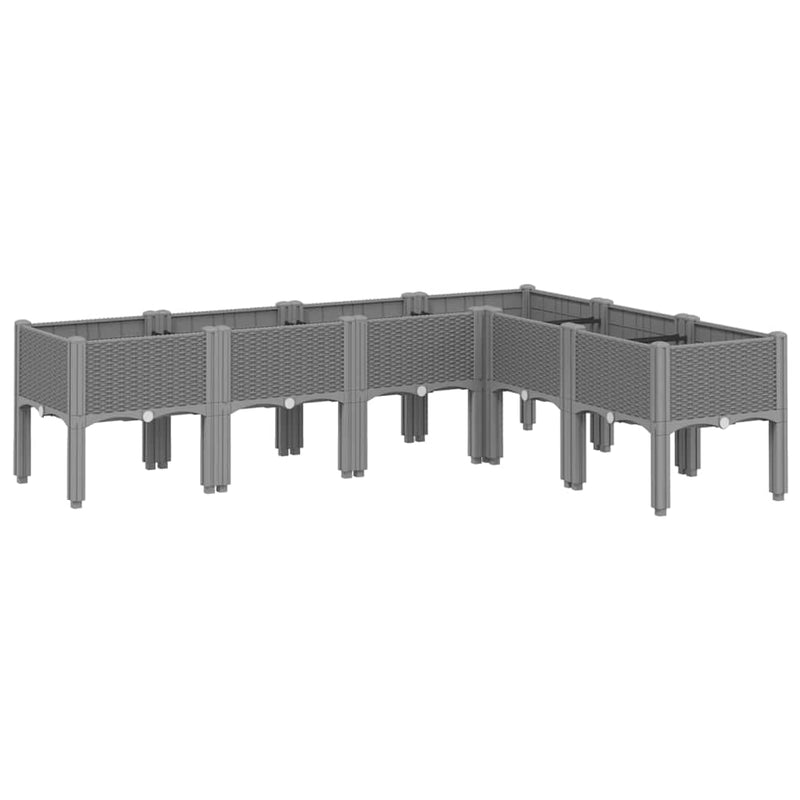 Load image into Gallery viewer, Vidaxl plantenbak met poten 160x120x42 cm polypropeen lichtgrijs
