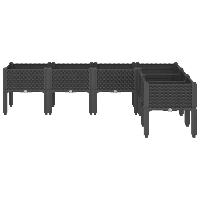 Load image into Gallery viewer, Vidaxl plantenbak met poten 160x120x42 cm polypropeen zwart
