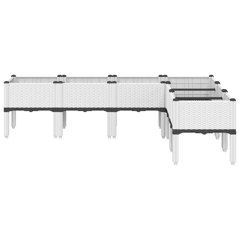 Afbeelding laden in galerijviewer, Vidaxl plantenbak met poten 160x120x42 cm polypropeen wit
