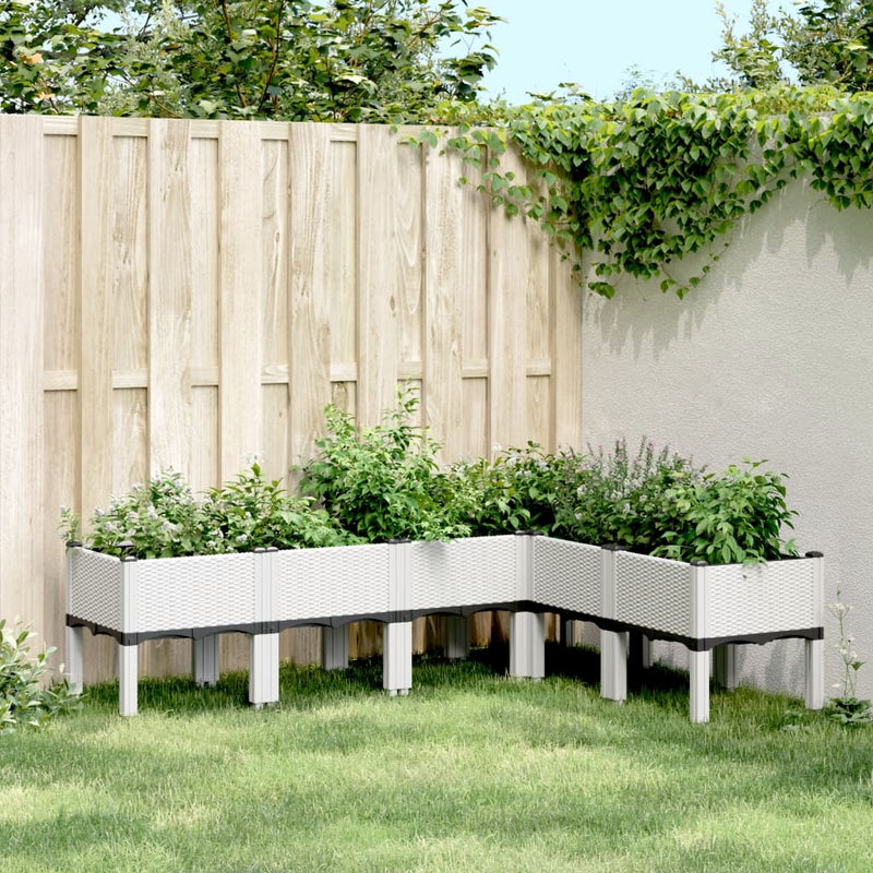 Afbeelding laden in galerijviewer, Vidaxl plantenbak met poten 160x120x42 cm polypropeen wit
