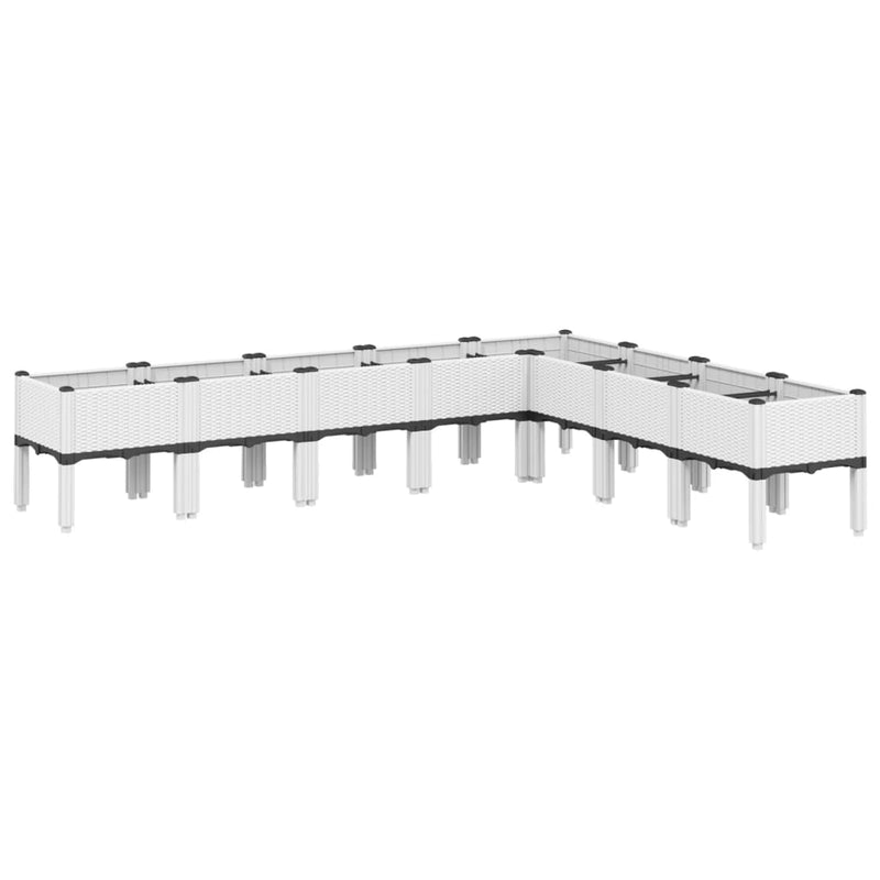 Load image into Gallery viewer, Vidaxl plantenbak met poten 200x160x42 cm polypropeen wit
