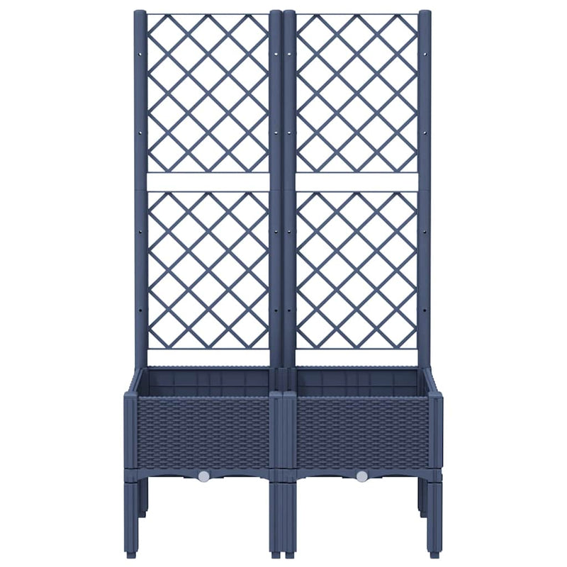 Load image into Gallery viewer, Vidaxl plantenbak met latwerk 80x40x142 cm polypropeen grijs
