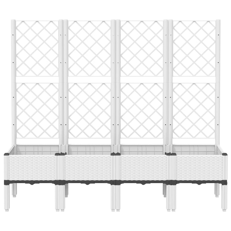 Load image into Gallery viewer, Vidaxl plantenbak met latwerk 160x40x142 cm polypropeen wit
