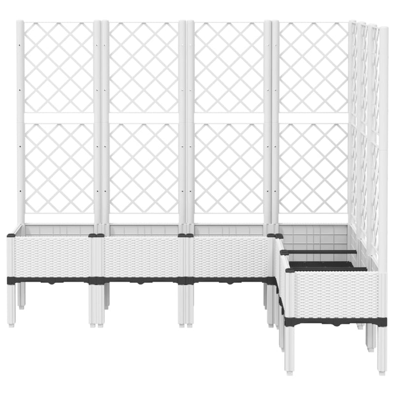 Load image into Gallery viewer, Vidaxl plantenbak met latwerk 160x120x142 cm polypropeen wit
