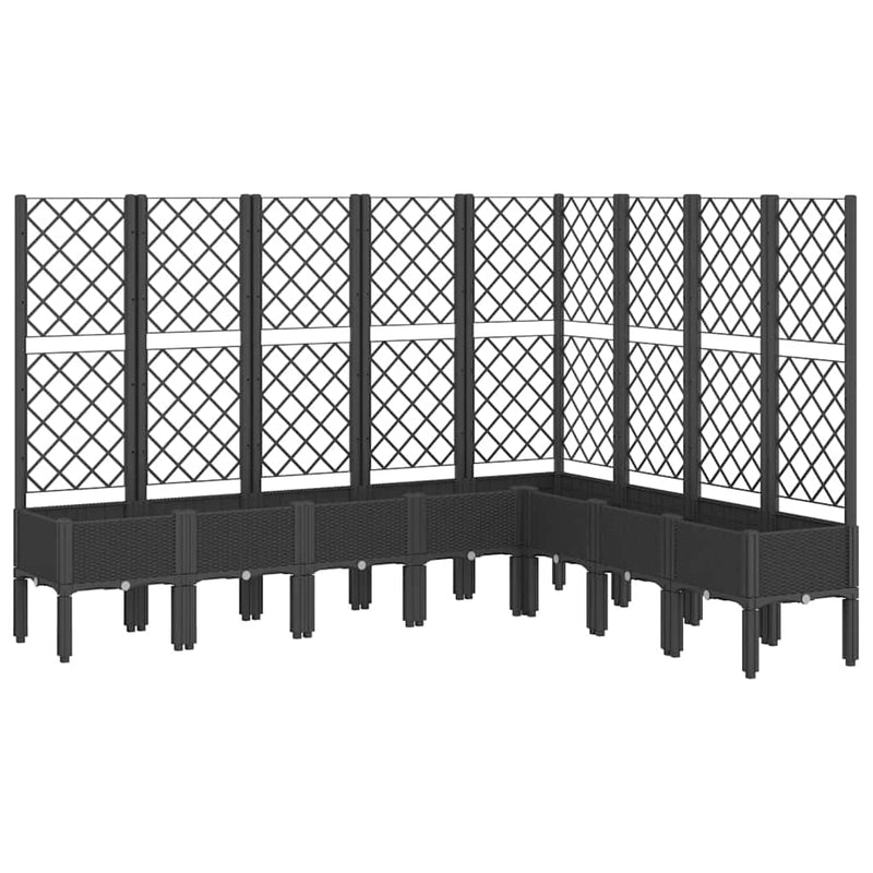 Load image into Gallery viewer, Vidaxl plantenbak met latwerk 200x160x142 cm polypropeen zwart
