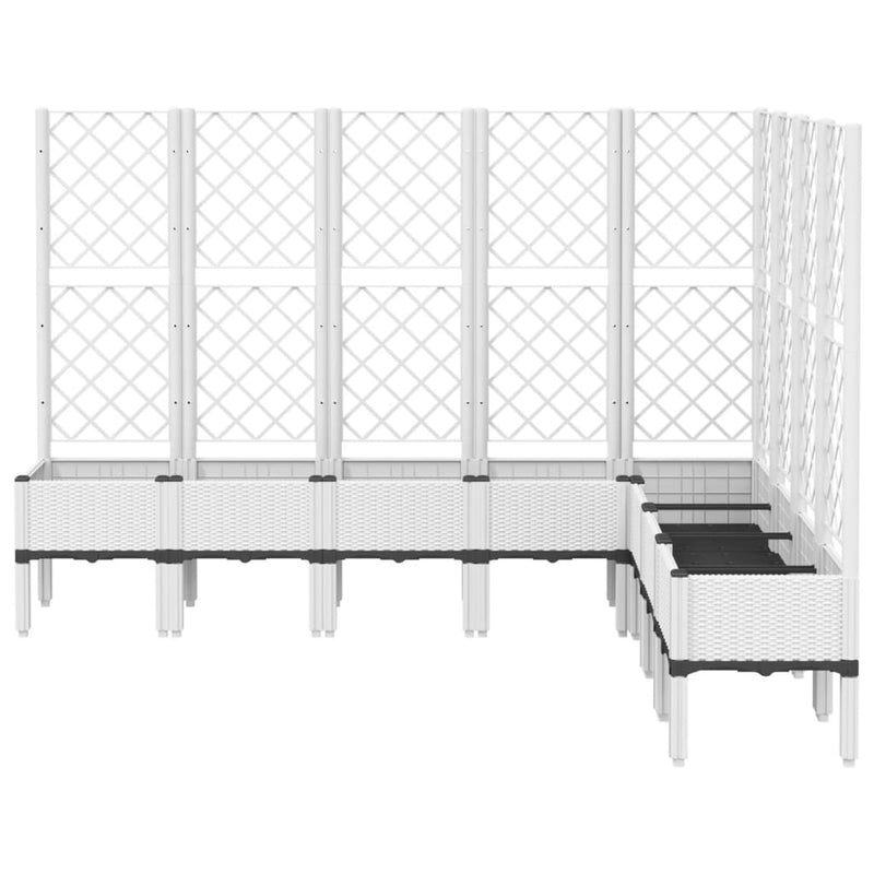 Load image into Gallery viewer, Vidaxl plantenbak met latwerk 200x160x142 cm polypropeen wit
