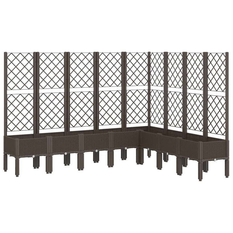 Load image into Gallery viewer, Vidaxl plantenbak met latwerk 200x160x142 cm polypropeen bruin
