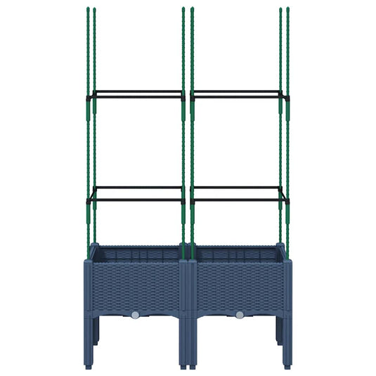 Vidaxl plantenbak met latwerk 80x40x142,5 cm polypropeen grijs