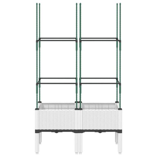 Vidaxl plantenbak met latwerk 80x40x142,5 cm polypropeen wit